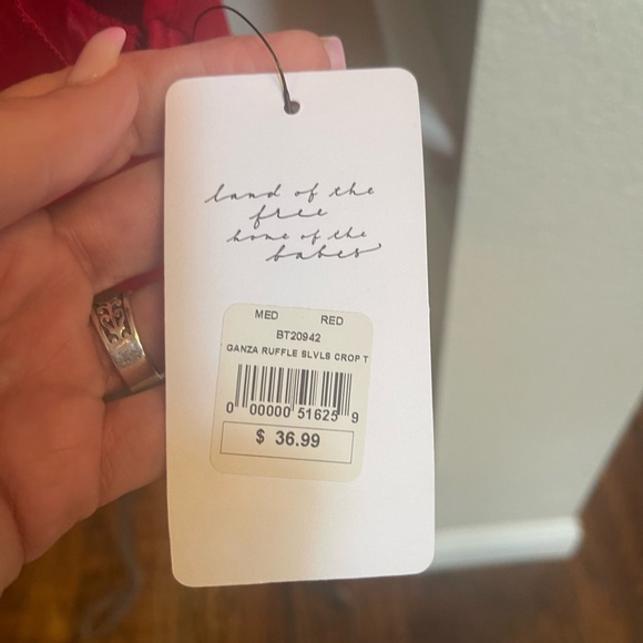 American Threads (blue blush brand) Red Tank top (halter top) Size M - Picture 3 of 5